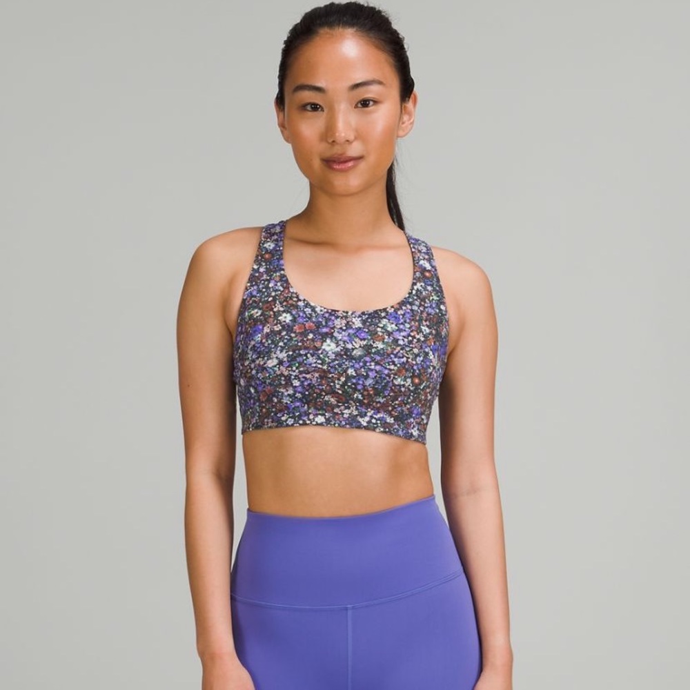 Lululemon Open Racerback Train Sports Bra Size 6 Floral Burst Multi
